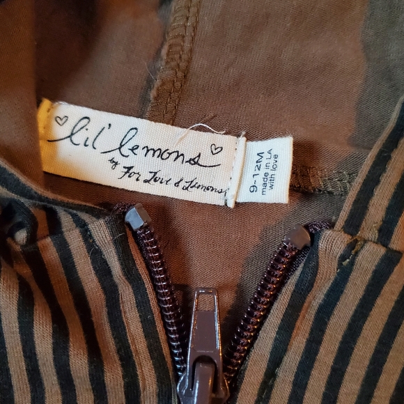 Lil Lemons For the Love of Lemons Hunter Striped Hoodie and Joggers 9-12 Mo - Picture 9 of 9